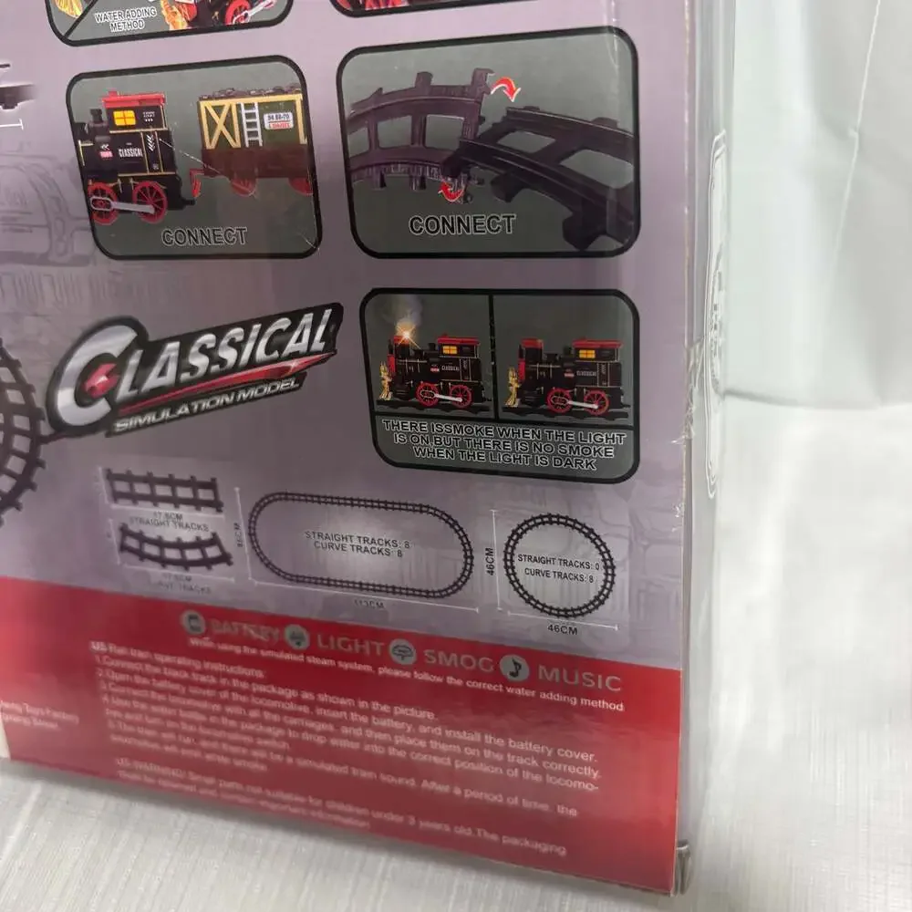 Toy King & Timely Series Classical Train Set with Light, Sound, and Real Smoke